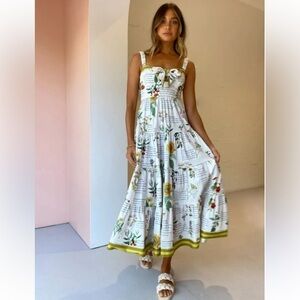 ALEMAIS ROSIE MIDI DRESS IN MULTI SIZE AU 10